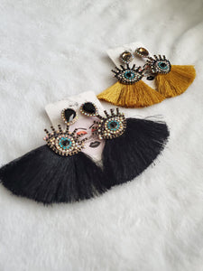 Evil Eye Fringe Earrings